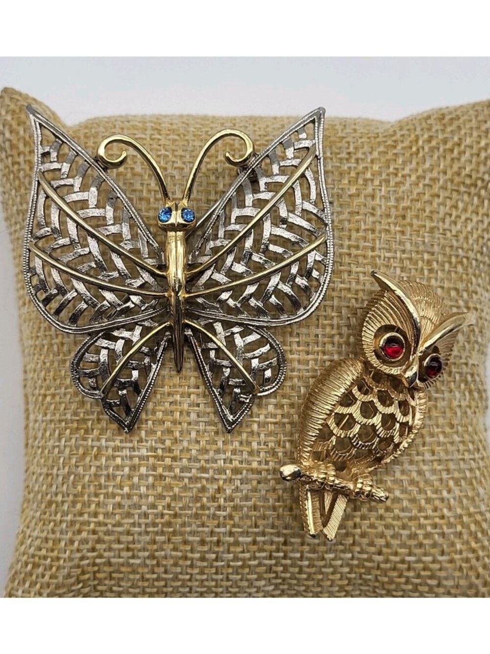 Vintage Avon Brooch pin lot Owl Butterfly MCM 60's retro jewelry